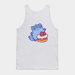 Raccoon with a strawberry cake Tank Top